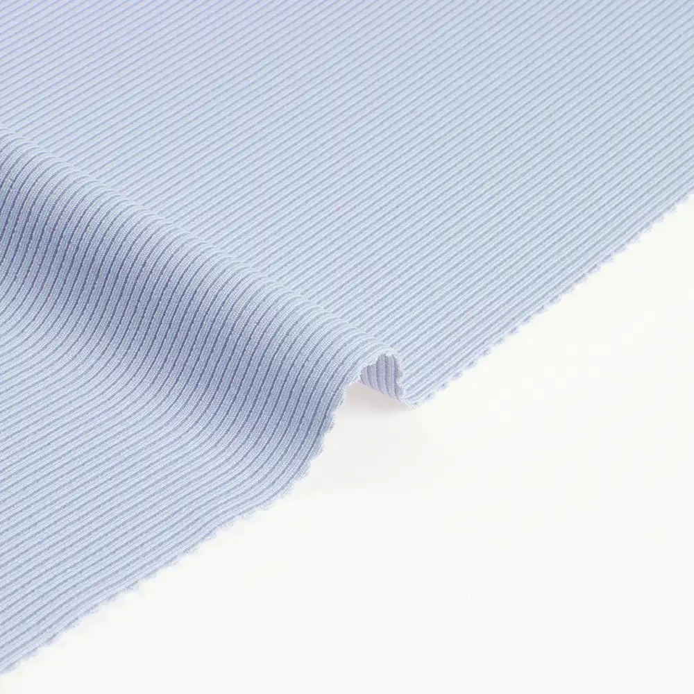 China Fabric for Tank Top,Crop Top,Hoodie Rib Knit Fabric Polyester Spandex Blue color buy from China wholesaler bulk order at wholesale price free worldwide shipping Alibaba