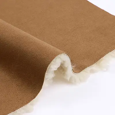 China Fabric for Blazer Warp Suede Knit Fabric Polyester Brown color buy from China wholesaler bulk order at wholesale price free worldwide shipping Alibaba