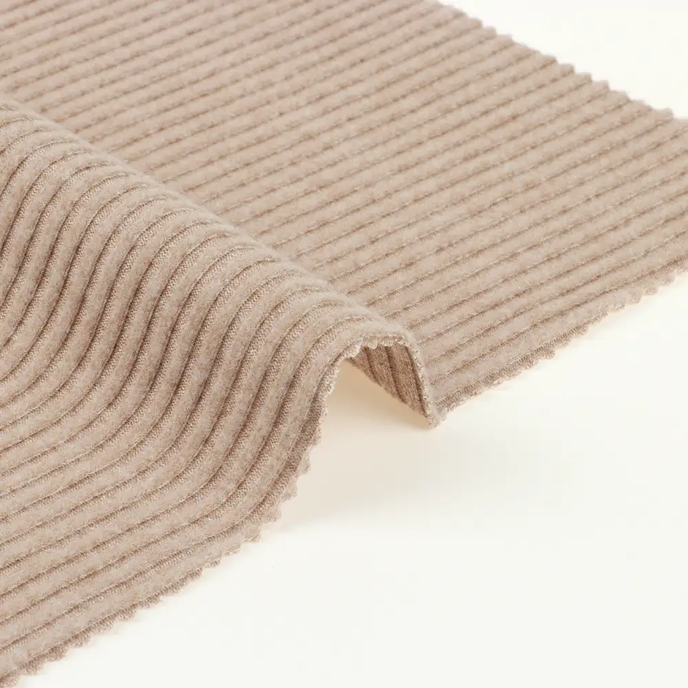 China Fabric for Crop Top,Hoodie,Tank Top Rib Knit Fabric Polyester Rayon Spandex Khaki color buy from China wholesaler bulk order at wholesale price free worldwide shipping Alibaba