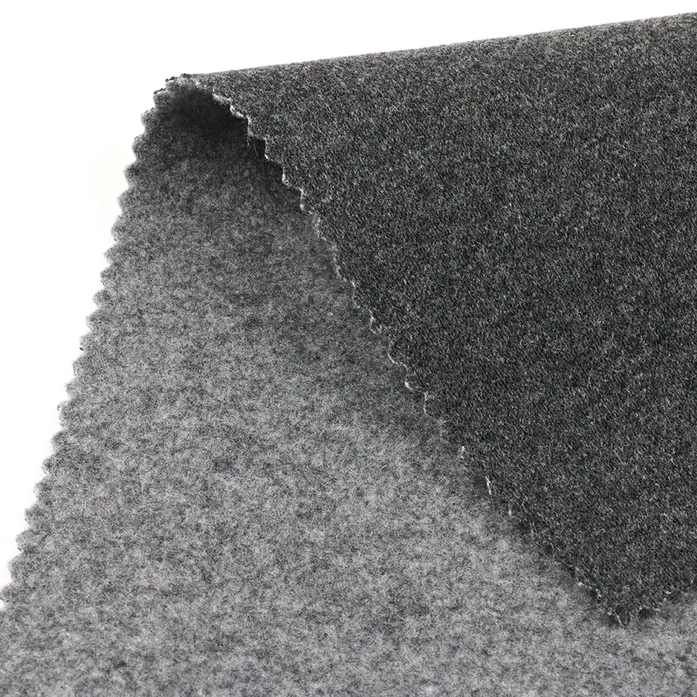 China Fabric for Blazer,Skirt,Hoodie Knit Woolen Fabric Woolen Polyester Grey color buy from China wholesaler bulk order at wholesale price free worldwide shipping Alibaba