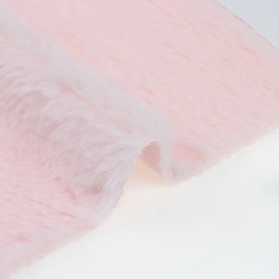 China Fabric for Trench Coat,Overcoat Fake Fur Knit Fabric Polyester Pink color buy from China wholesaler bulk order at wholesale price free worldwide shipping Alibaba