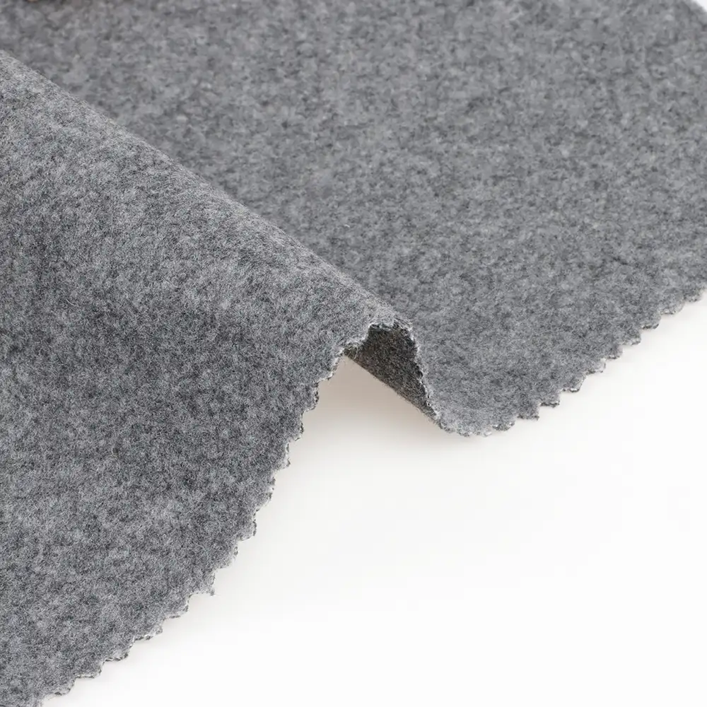 China Fabric for Blazer,Skirt,Hoodie Knit Woolen Fabric Woolen Polyester Grey color buy from China wholesaler bulk order at wholesale price free worldwide shipping Alibaba