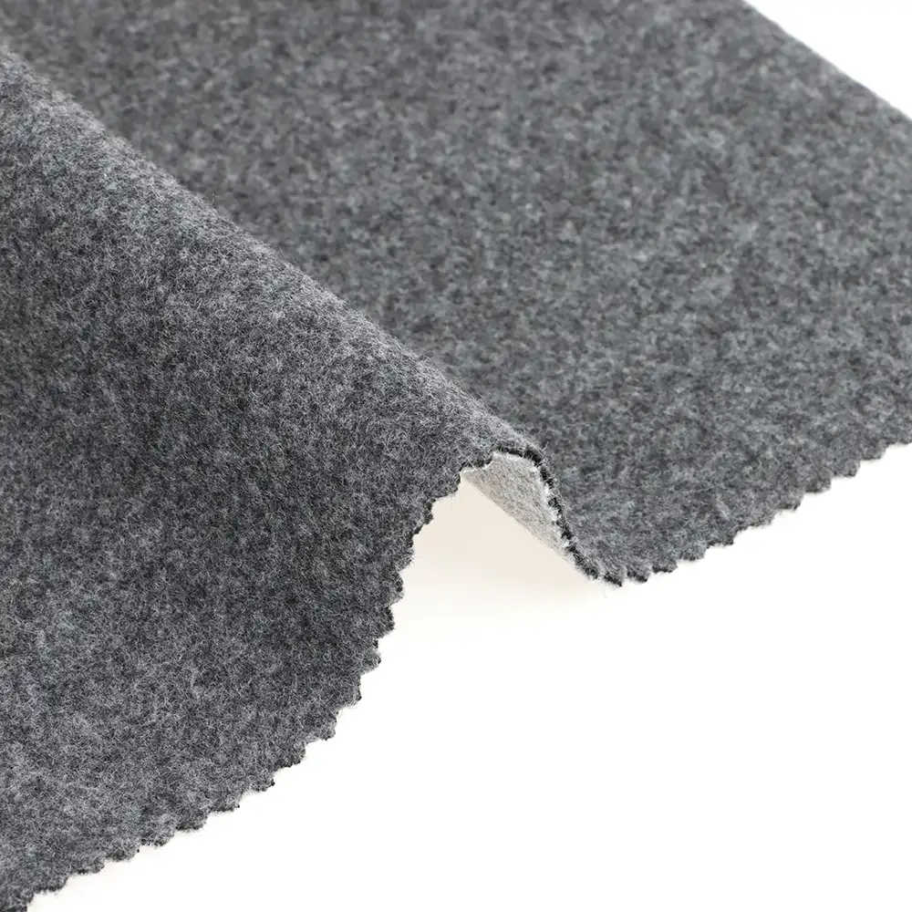 China Fabric for Blazer,Skirt,Hoodie Knit Woolen Fabric Woolen Polyester Grey color buy from China wholesaler bulk order at wholesale price free worldwide shipping Alibaba