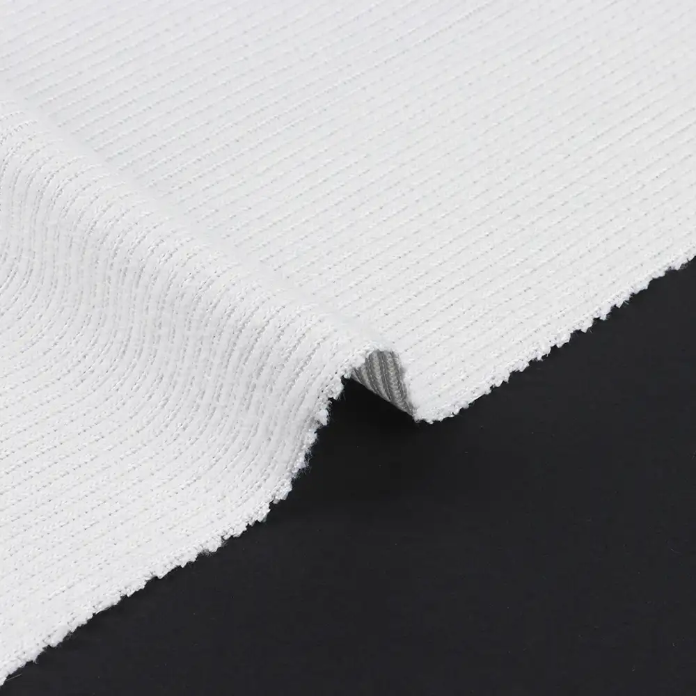 China Fabric for Tank Top,Crop Top,Hoodie Rib Knit Fabric Polyester Spandex White color buy from China wholesaler bulk order at wholesale price free worldwide shipping Alibaba