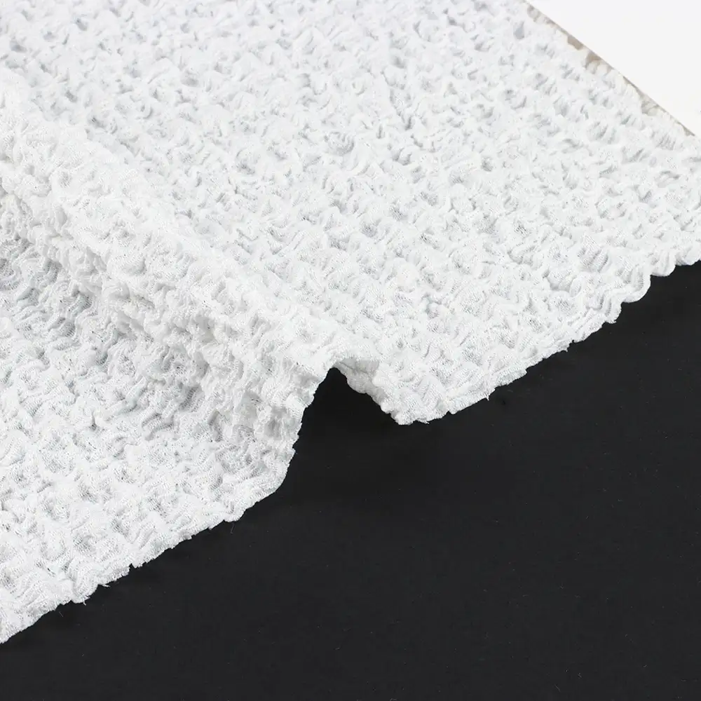 China Fabric for Loungewear,Sweatshirt,Hoodie Hacci Knit Fabric Polyester Spandex White color buy from China wholesaler bulk order at wholesale price free worldwide shipping Alibaba