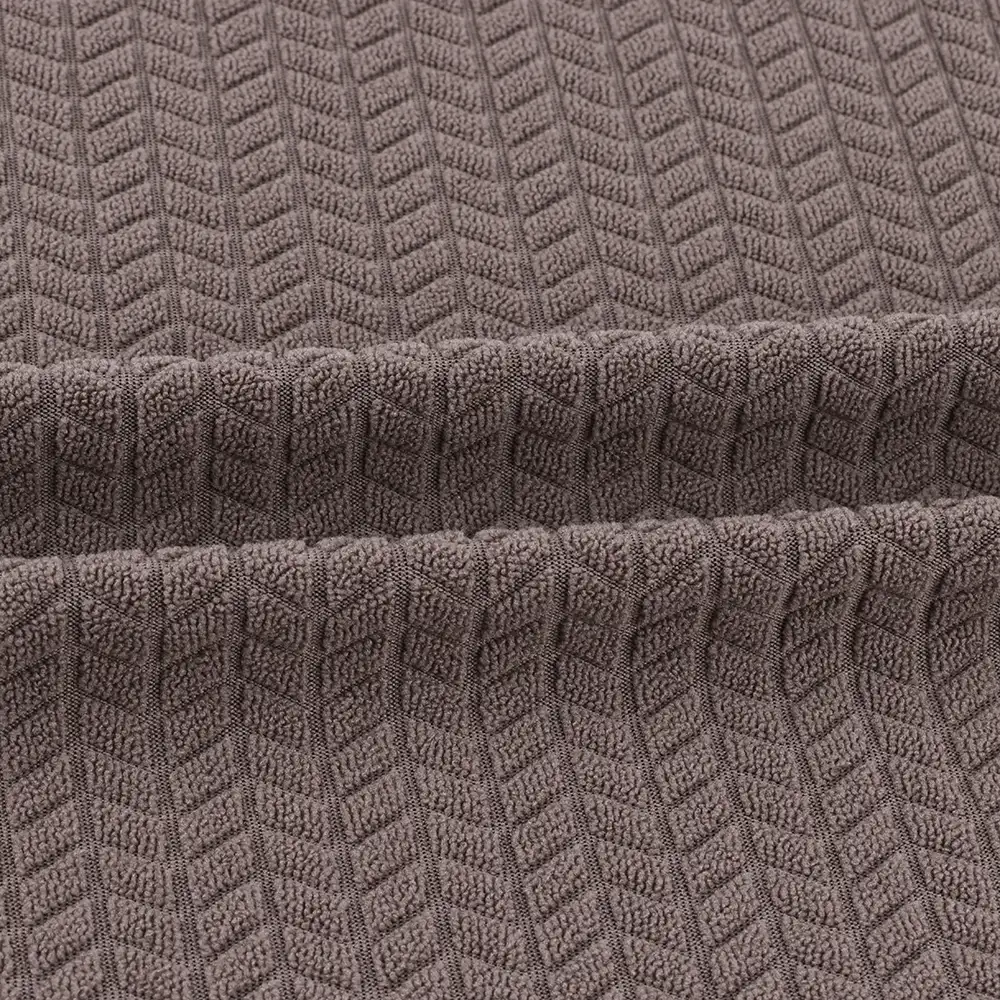 China Fabric for Waistcoat,Blazer Weft Jacquard Knit Fabric Polyester Spandex Brown color buy from China wholesaler bulk order at wholesale price free worldwide shipping Alibaba