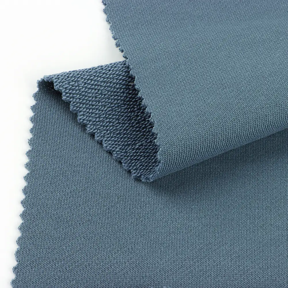 China Fabric for Jogger,Loungewear,Sweatshirt French Terry Knit Fabric Cotton Polyester Blue color buy from China wholesaler bulk order at wholesale price free worldwide shipping Alibaba