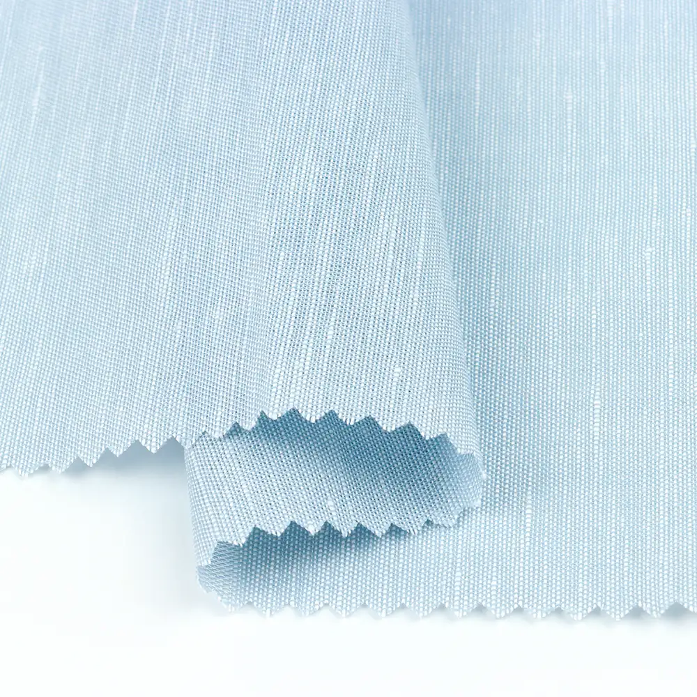 China Fabric for Shirt,Crop Top,Skirt,Over Shirt Linen/Cotton YD Plain Natural Woven Fabric Cotton Linen Blue color buy from China wholesaler bulk order at wholesale price free worldwide shipping Alibaba