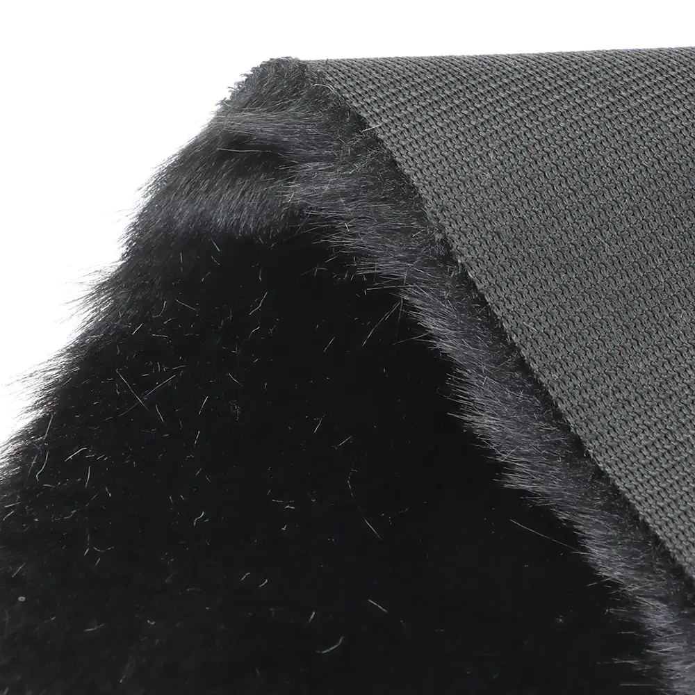 China Fabric for Trench Coat,Overcoat Fake Fur Knit Fabric Polyester Black color buy from China wholesaler bulk order at wholesale price free worldwide shipping Alibaba