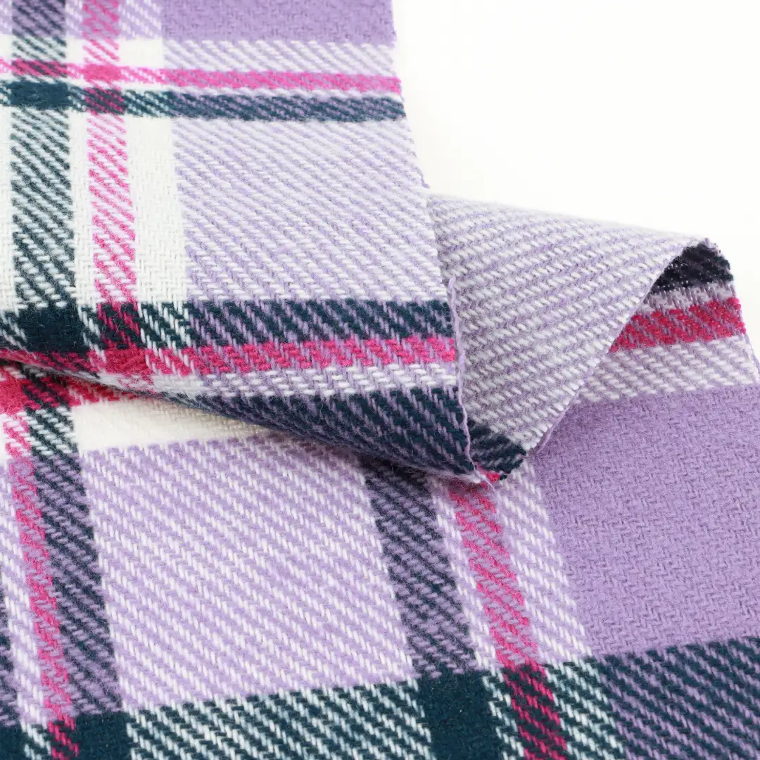 China Fabric for Shirt,Crop Top,Skirt,Over Shirt Cotton YD Flannel Natural Woven Fabric Cotton Polyester Purple and White color buy from China wholesaler bulk order at wholesale price free worldwide shipping Alibaba