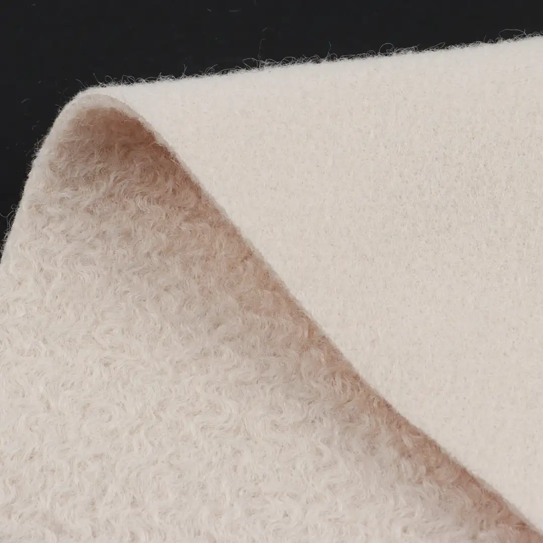 China Fabric for Blazer,Skirt,Hoodie Knit Woolen Fabric Woolen Polyester Beige color buy from China wholesaler bulk order at wholesale price free worldwide shipping Alibaba