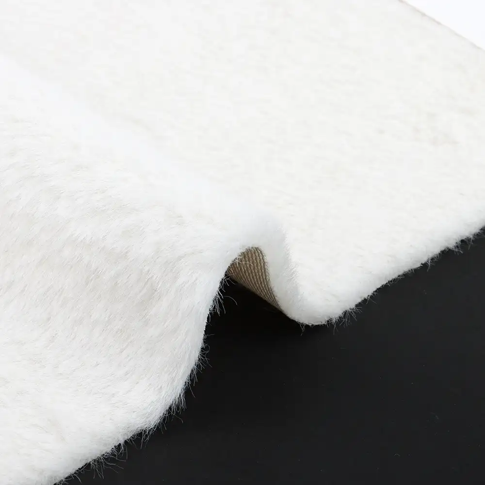 China Fabric for Trench Coat,Overcoat Fake Fur Knit Fabric Polyester Off-white color buy from China wholesaler bulk order at wholesale price free worldwide shipping Alibaba