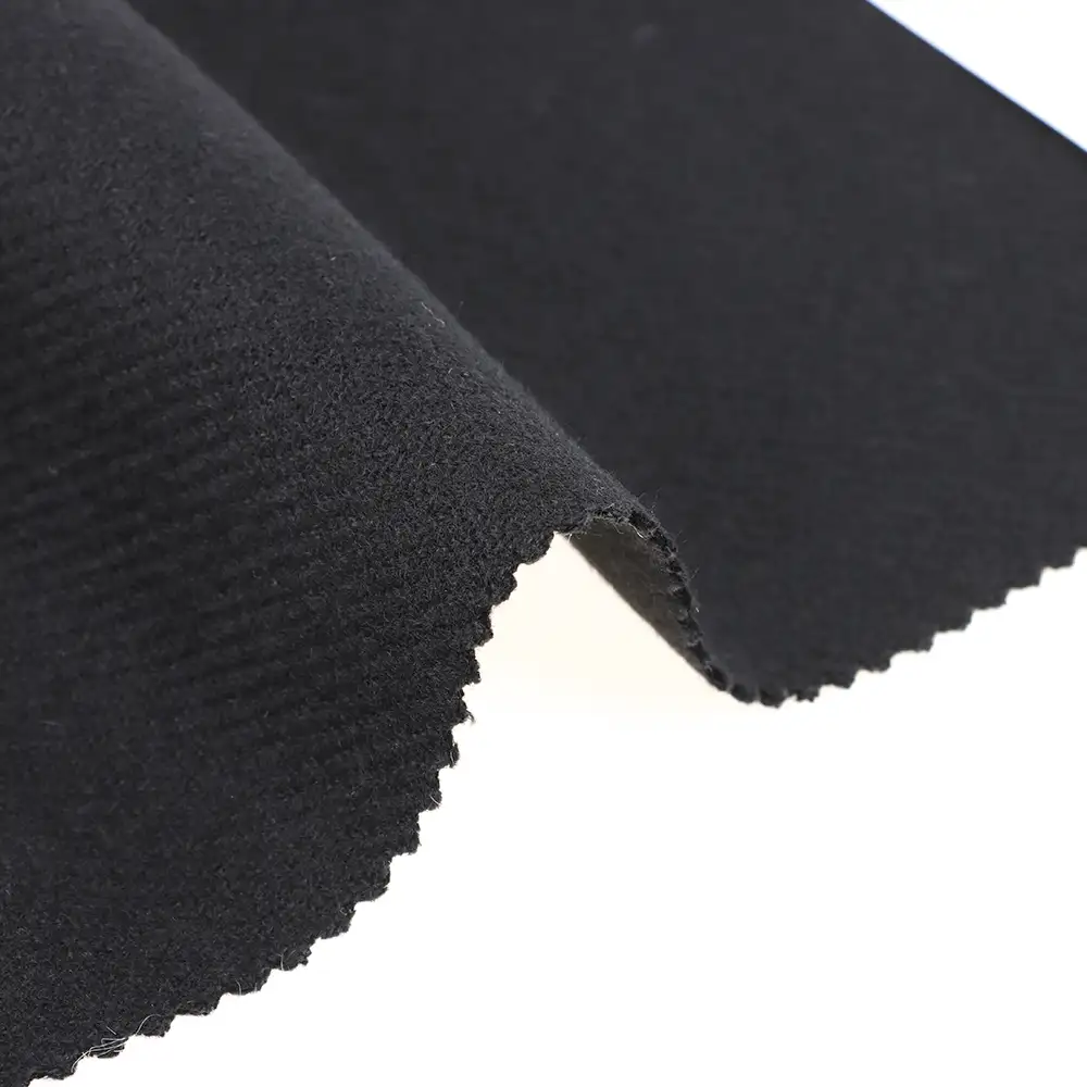 China Fabric for Blazer,Overcoat Melton Woolen Polyester Rayon Acrylic Black color buy from China wholesaler bulk order at wholesale price free worldwide shipping Alibaba