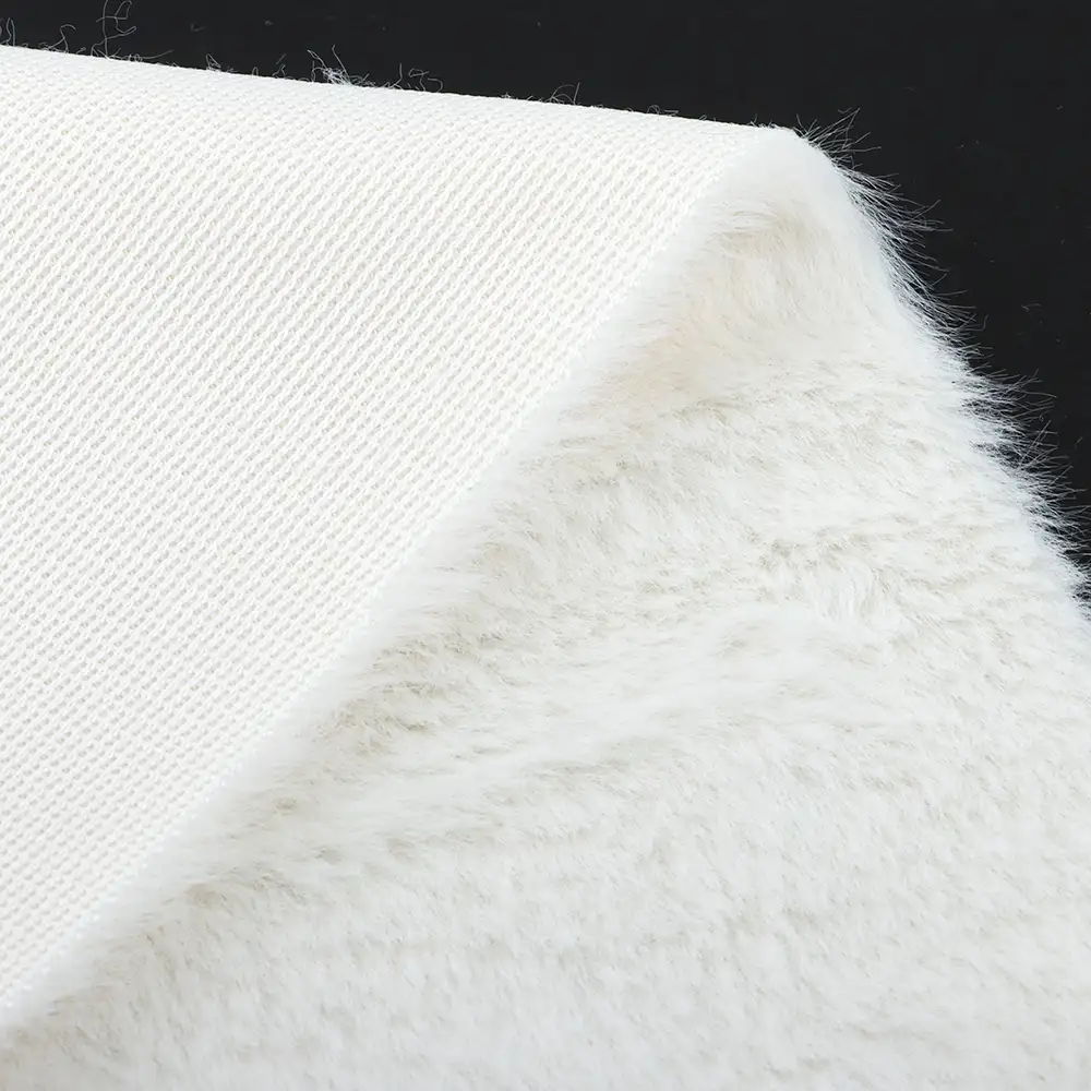 China Fabric for Trench Coat,Overcoat Fake Fur Knit Fabric Polyester Off-white color buy from China wholesaler bulk order at wholesale price free worldwide shipping Alibaba