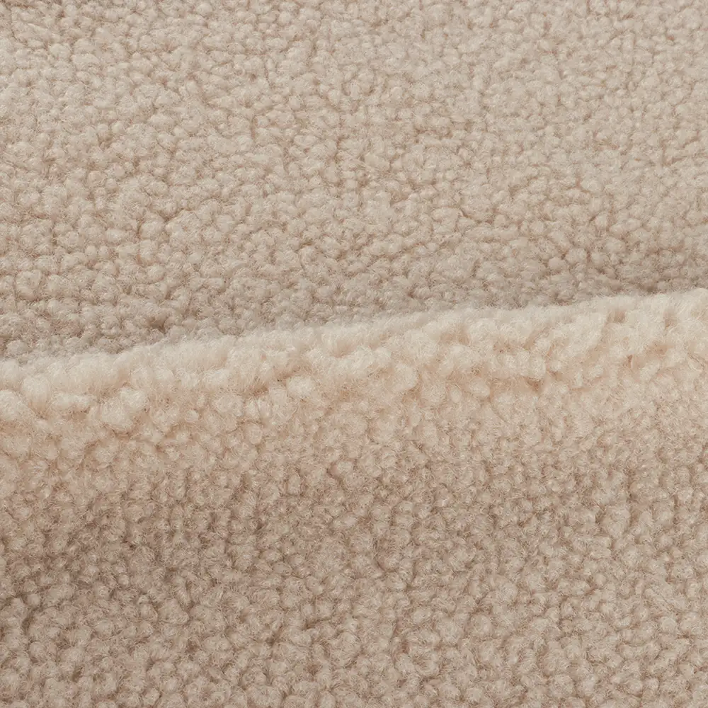 China Fabric for Overcoat,Bomber Jacket,Trench Coat Sherpa Knit Fabric Polyester Beige color buy from China wholesaler bulk order at wholesale price free worldwide shipping Alibaba