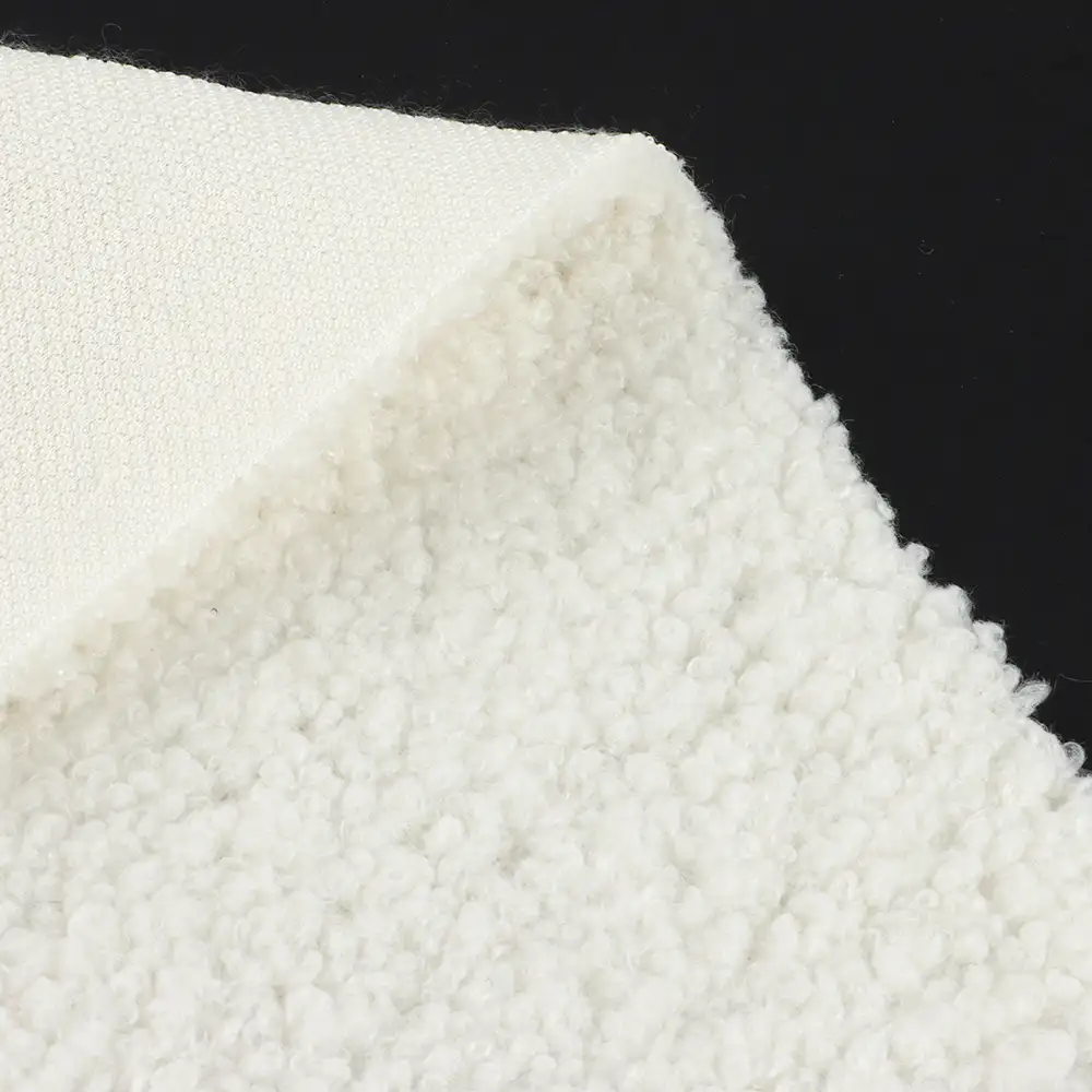 China Fabric for Overcoat,Bomber Jacket,Trench Coat Sherpa Knit Fabric Polyester Off-white color buy from China wholesaler bulk order at wholesale price free worldwide shipping Alibaba