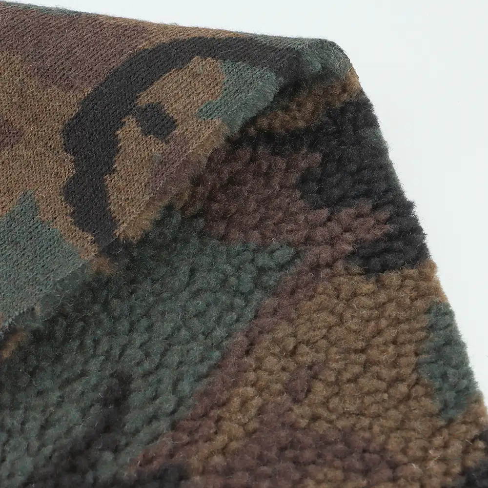 China Fabric for Overcoat,Bomber Jacket,Trench Coat Sherpa Knit Fabric Polyester Camouflage color buy from China wholesaler bulk order at wholesale price free worldwide shipping Alibaba