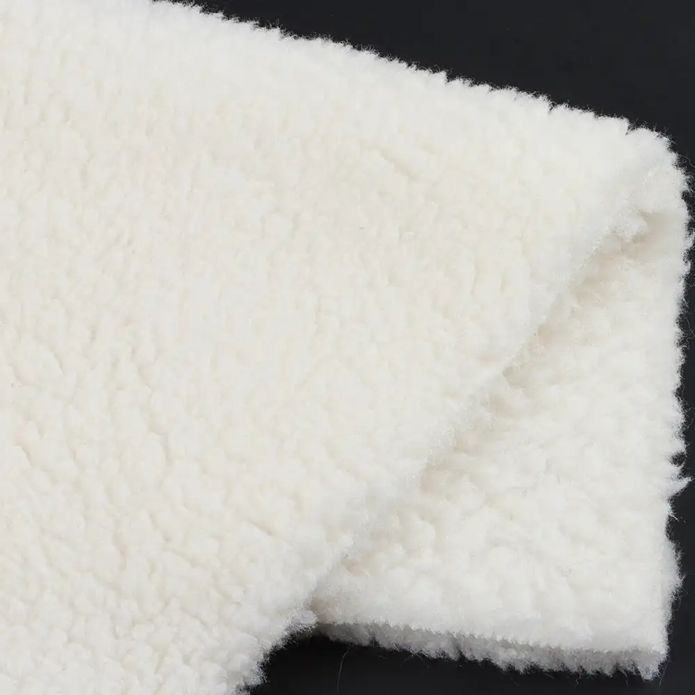 China Fabric for Overcoat,Bomber Jacket,Trench Coat Sherpa Knit Fabric Polyester White color buy from China wholesaler bulk order at wholesale price free worldwide shipping Alibaba