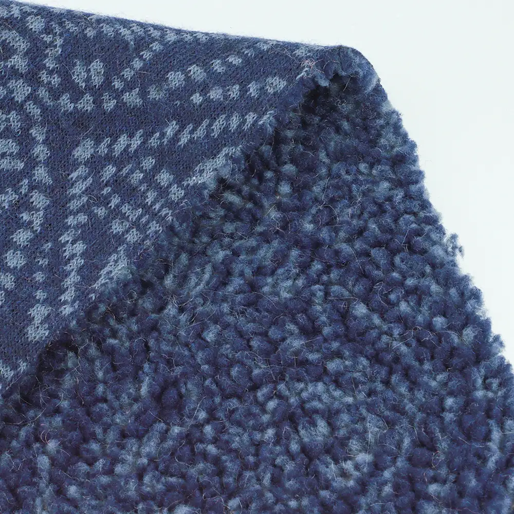 China Fabric for Overcoat,Bomber Jacket,Trench Coat Sherpa Knit Fabric Polyester navy blue color buy from China wholesaler bulk order at wholesale price free worldwide shipping Alibaba