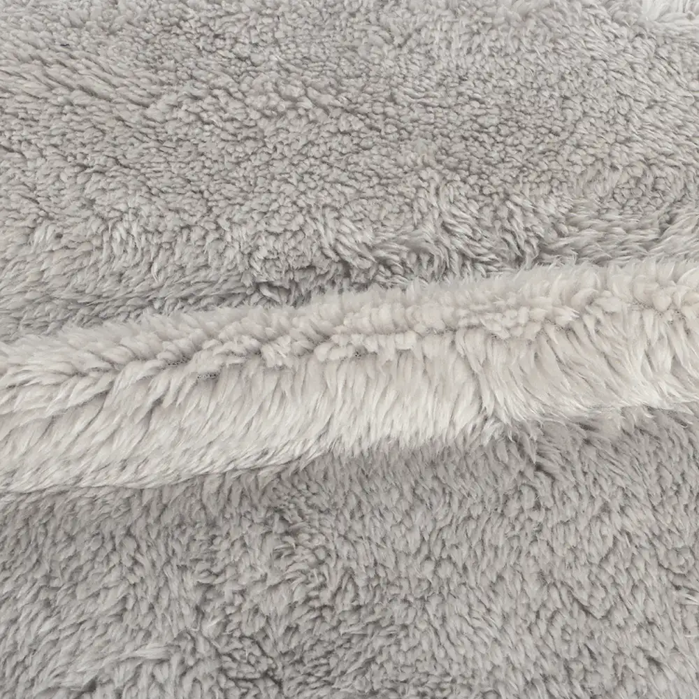 China Fabric for Overcoat,Bomber Jacket,Trench Coat Sherpa Knit Fabric Polyester Rice grey color buy from China wholesaler bulk order at wholesale price free worldwide shipping Alibaba