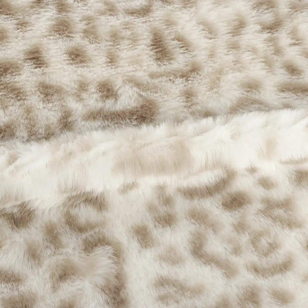 China Fabric for Overcoat,Bomber Jacket,Trench Coat Sherpa Knit Fabric Polyester Beige Leopard print color buy from China wholesaler bulk order at wholesale price free worldwide shipping Alibaba