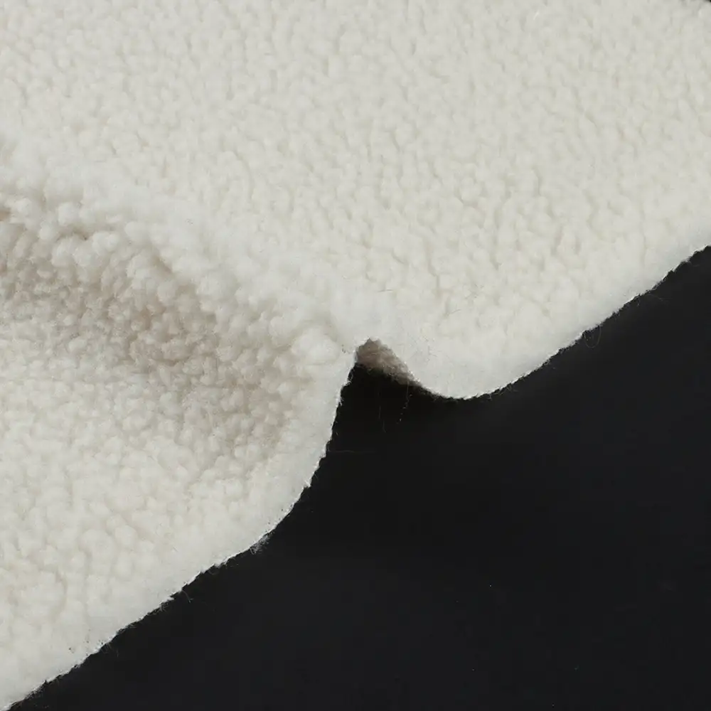 China Fabric for Overcoat,Bomber Jacket,Trench Coat Sherpa Knit Fabric Polyester White color buy from China wholesaler bulk order at wholesale price free worldwide shipping Alibaba