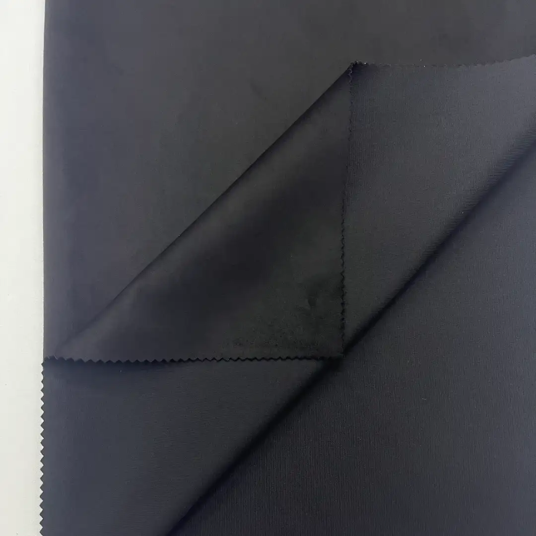 China Fabric for Jacket,Pants,Blazer Weft Suede Knit Fabric Polyester Elastane 黑色 color buy from China wholesaler bulk order at wholesale price free worldwide shipping Alibaba