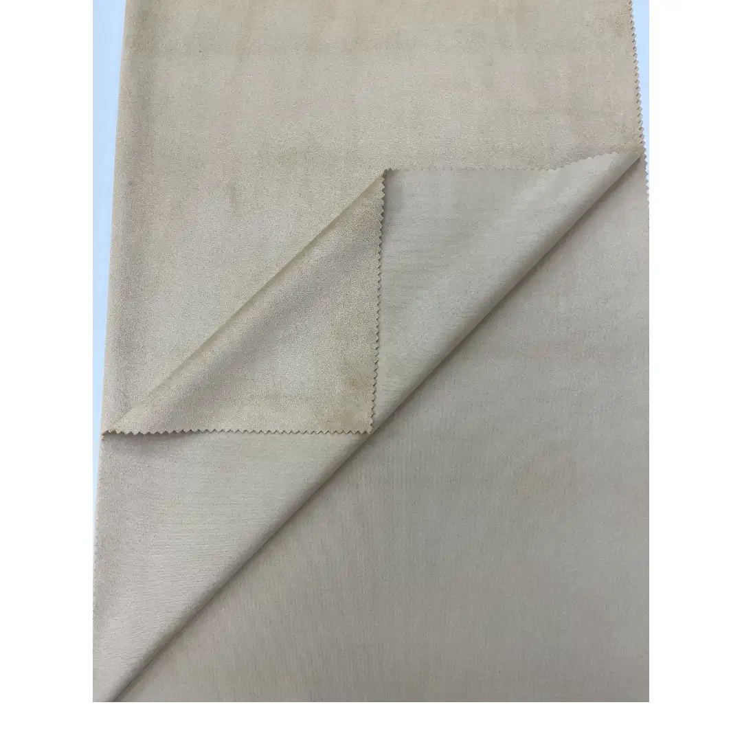 China Fabric for Jacket,Blazer Warp Suede Knit Fabric Polyester Elastane 米黄 color buy from China wholesaler bulk order at wholesale price free worldwide shipping Alibaba