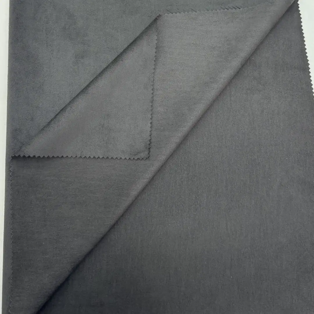 China Fabric for Jacket,Blazer Warp Suede Knit Fabric Polyester Elastane 炭黑 color buy from China wholesaler bulk order at wholesale price free worldwide shipping Alibaba