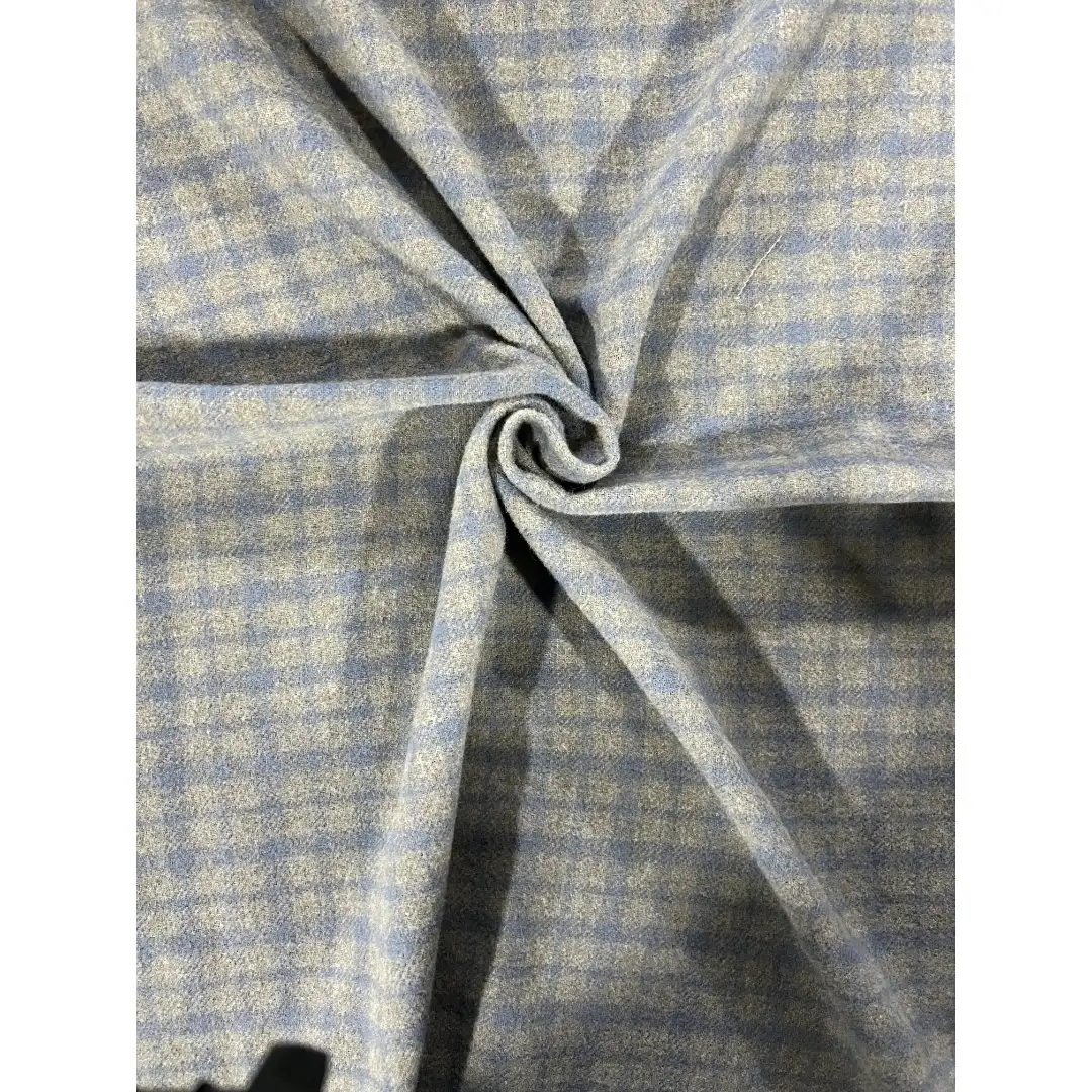 China Fabric for Blazer,Suit,Skirt Woolen Tweed Woolen Polyester 灰蓝灰格 color buy from China wholesaler bulk order at wholesale price free worldwide shipping Alibaba