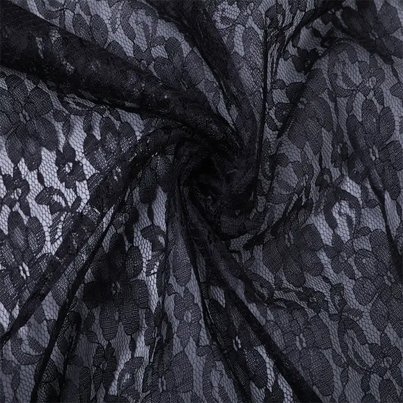 China Fabric for Skirt Lace Knit Fabric Polyester Black color buy from China wholesaler bulk order at wholesale price free worldwide shipping Alibaba