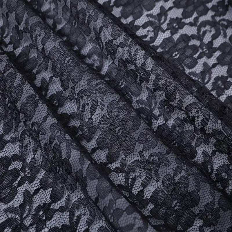 China Fabric for Skirt Lace Knit Fabric Polyester Black color buy from China wholesaler bulk order at wholesale price free worldwide shipping Alibaba