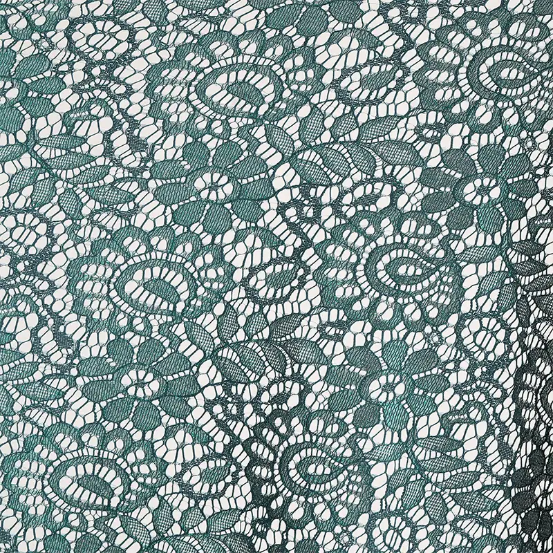 China Fabric for Shirt,Skirt Lace Knit Fabric Nylon Polyester DarkCyan color buy from China wholesaler bulk order at wholesale price free worldwide shipping Alibaba