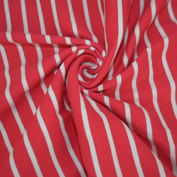 India Fabric for Shirt Interlock Knit Fabric Cotton Spandex Pink Stripe color buy from India wholesaler bulk order at wholesale price free worldwide shipping Alibaba