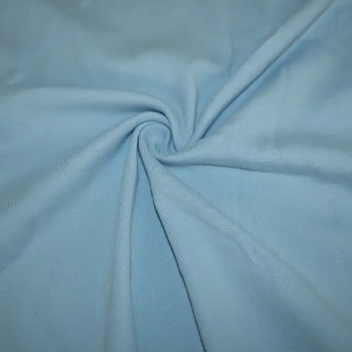 India Fabric for T-Shirt Rib Knit Fabric Cotton Blue color buy from India wholesaler bulk order at wholesale price free worldwide shipping Alibaba