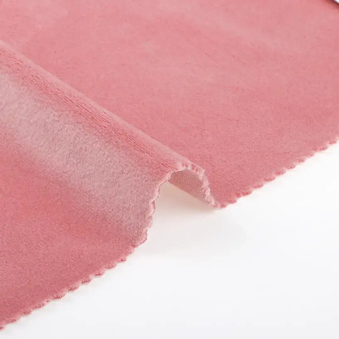 China Fabric for Hoodie,Loungewear,Sweatshirt Super Soft Velour Knit Fabric Polyester Spandex Pink color buy from China wholesaler bulk order at wholesale price free worldwide shipping Alibaba