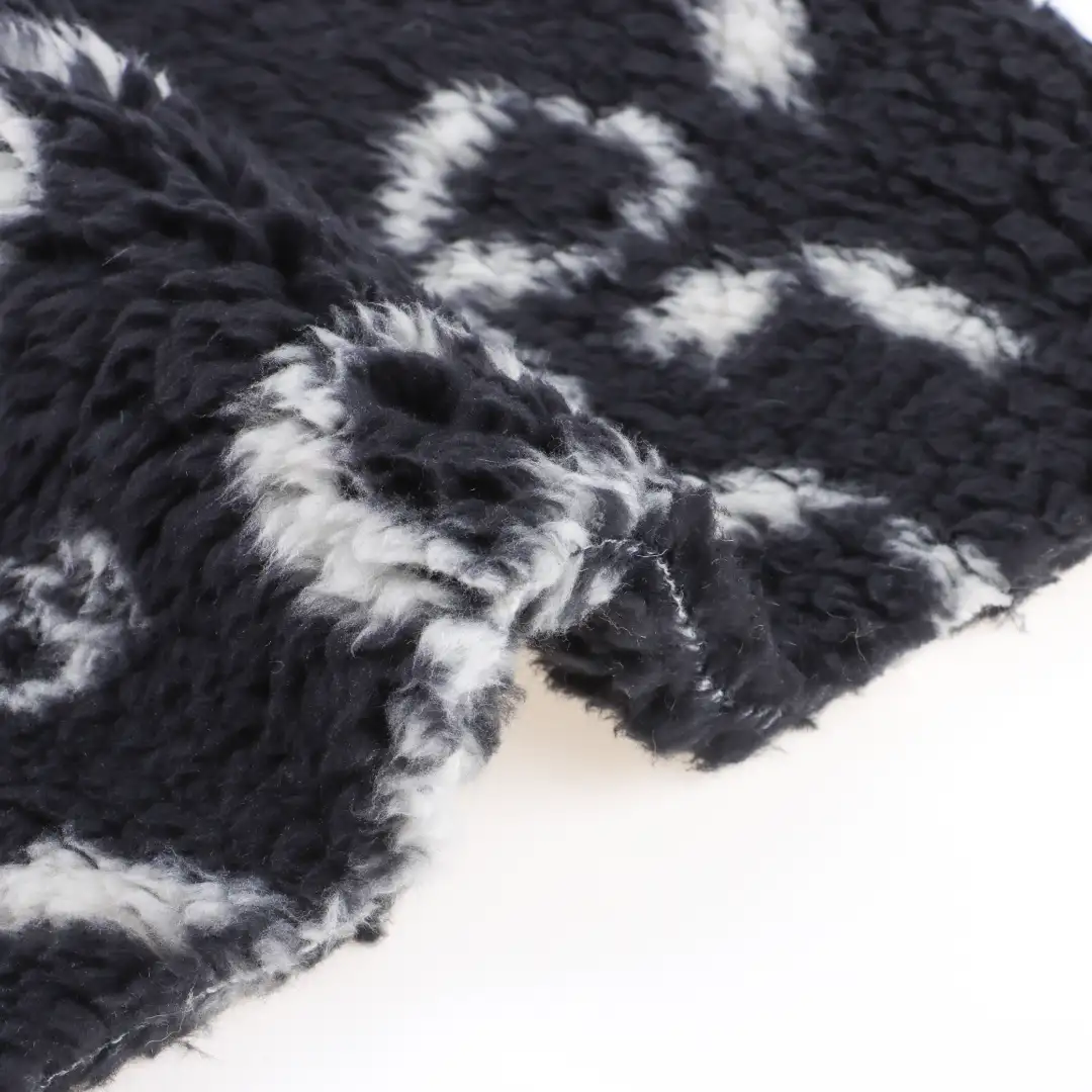 China Fabric for Hoodie,Sweatshirt Fleece Knit Fabric Polyester Black and White color buy from China wholesaler bulk order at wholesale price free worldwide shipping Alibaba