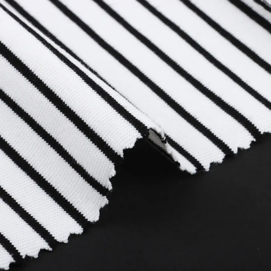 China Fabric for Tank Top,Crop Top,Pajamas Interlock Knit Fabric Cotton Black and White color buy from China wholesaler bulk order at wholesale price free worldwide shipping Alibaba
