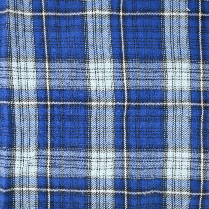 India Fabric for Shirt,Over Shirt Cotton YD Flannel Natural Woven Fabric Cotton Blue Check color buy from India wholesaler bulk order at wholesale price free worldwide shipping Alibaba