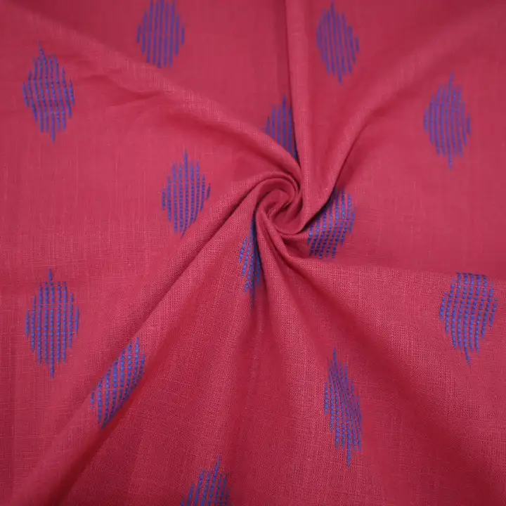 India Fabric for Dresses (Cardigan Open)  Cotton Slub Natural Woven Fabric Cotton Red color buy from India wholesaler bulk order at wholesale price free worldwide shipping Alibaba