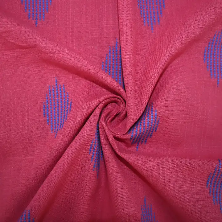 India Fabric for Dresses (Cardigan Open)  Cotton Slub Natural Woven Fabric Cotton Red color buy from India wholesaler bulk order at wholesale price free worldwide shipping Alibaba