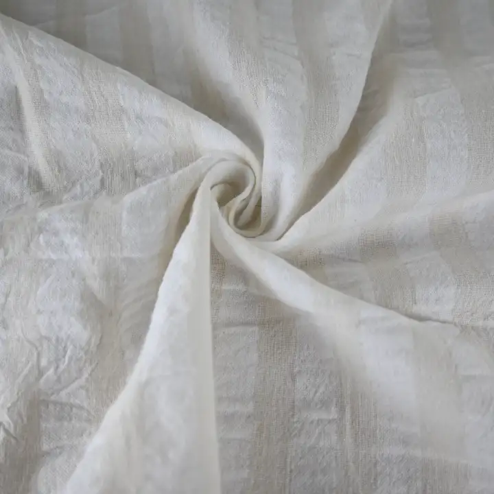 India Fabric for Dresses (Cardigan Open)  Cotton Seersucker Natural Woven Fabric Cotton Off White color buy from India wholesaler bulk order at wholesale price free worldwide shipping Alibaba