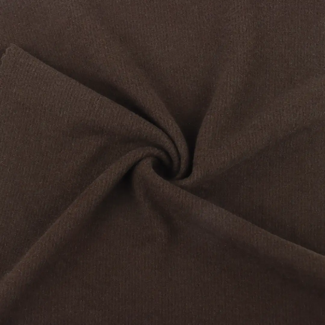 China Fabric for Loungewear Rib Knit Fabric Viscose Acrylic Cotton Elastane (LYCRA®) Coffee color buy from China wholesaler bulk order at wholesale price free worldwide shipping Alibaba