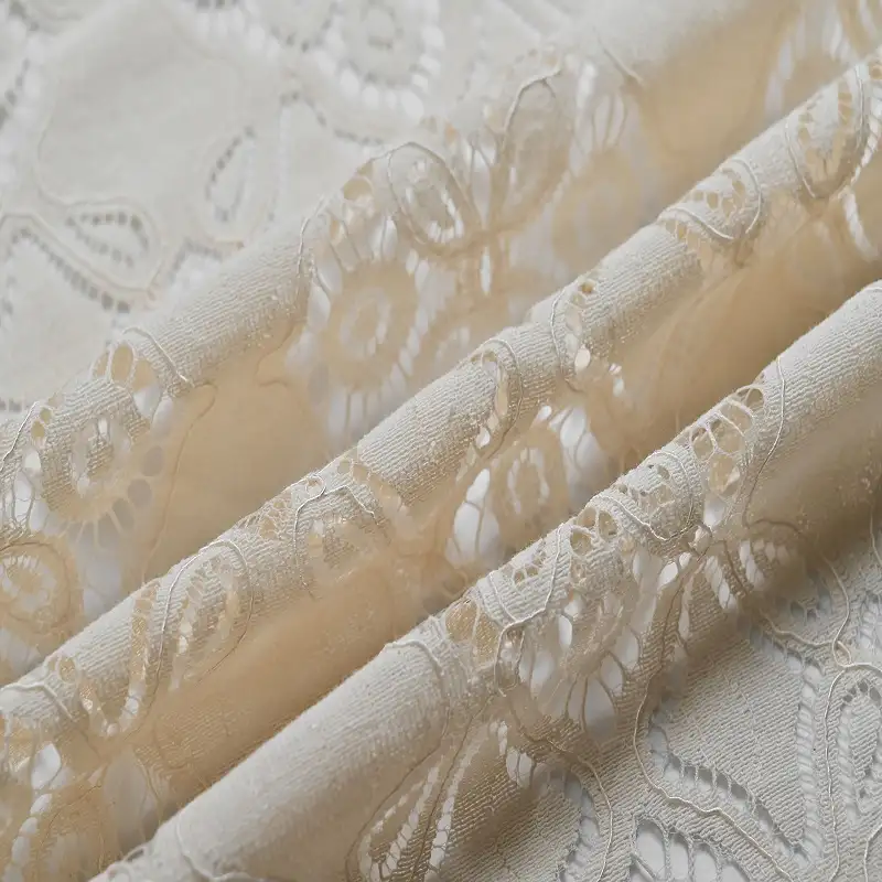 China Fabric for Shirt,Skirt,Dresses (Pullover)  Lace Knit Fabric Cotton Nylon Rayon Antique White color buy from China wholesaler bulk order at wholesale price free worldwide shipping Alibaba