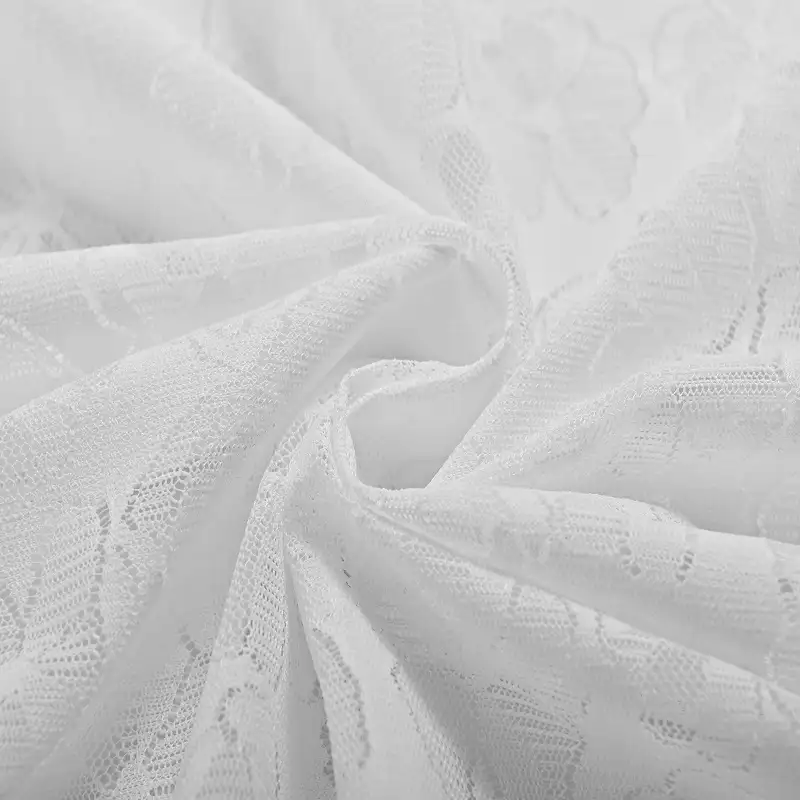 China Fabric for Shirt,T-Shirt,Skirt Lace Knit Fabric Polyester Spandex White color buy from China wholesaler bulk order at wholesale price free worldwide shipping Alibaba