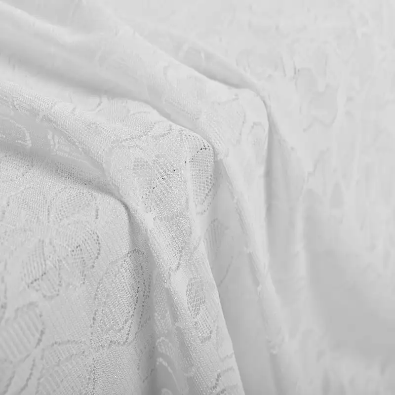 China Fabric for Shirt,T-Shirt,Skirt Lace Knit Fabric Polyester Spandex White color buy from China wholesaler bulk order at wholesale price free worldwide shipping Alibaba