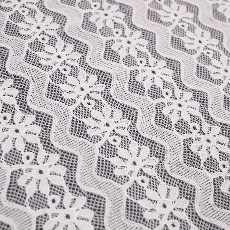 China Fabric for Shirt,T-Shirt,Skirt Lace Knit Fabric Nylon Spandex White color buy from China wholesaler bulk order at wholesale price free worldwide shipping Alibaba