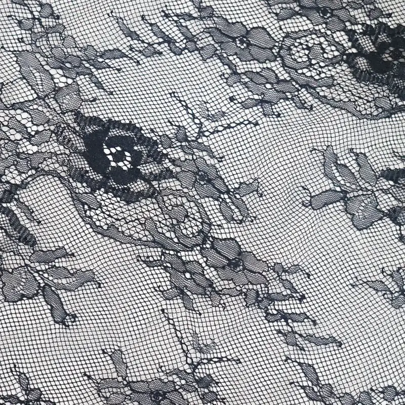 China Fabric for Skirt Lace Knit Fabric Nylon Black color buy from China wholesaler bulk order at wholesale price free worldwide shipping Alibaba