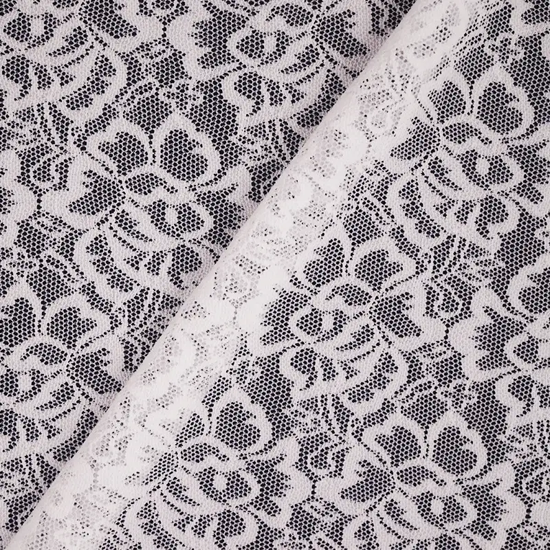 China Fabric for Shirt,Skirt Lace Knit Fabric Nylon Spandex White color buy from China wholesaler bulk order at wholesale price free worldwide shipping Alibaba