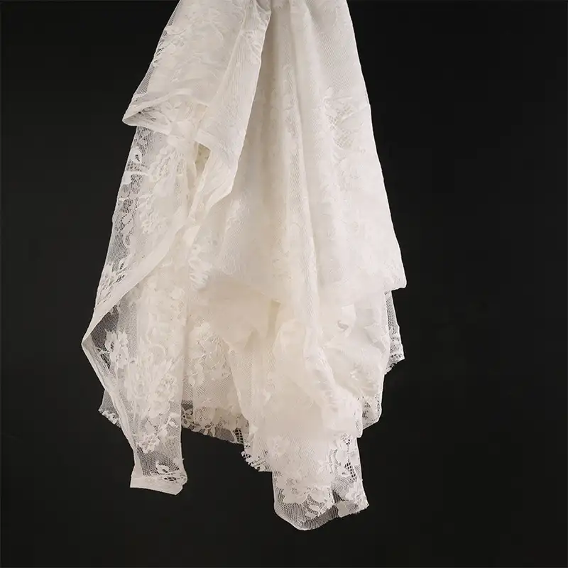 China Fabric for Skirt Lace Knit Fabric Nylon White color buy from China wholesaler bulk order at wholesale price free worldwide shipping Alibaba